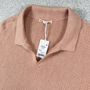 NEW Marine Layer Men's Conrad Sweater Polo - Pink Size 2XL